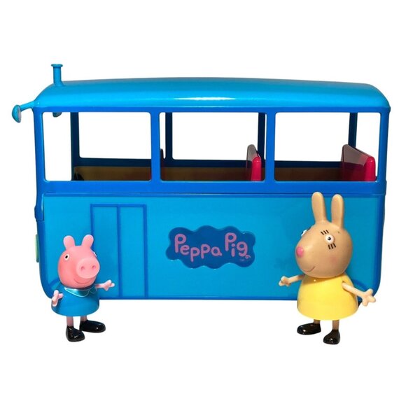 Peppa Pig School Bus Vehicle Peppa Pig Miss Rabbit Interactive Phrases Sounds - Picture 1 of 12